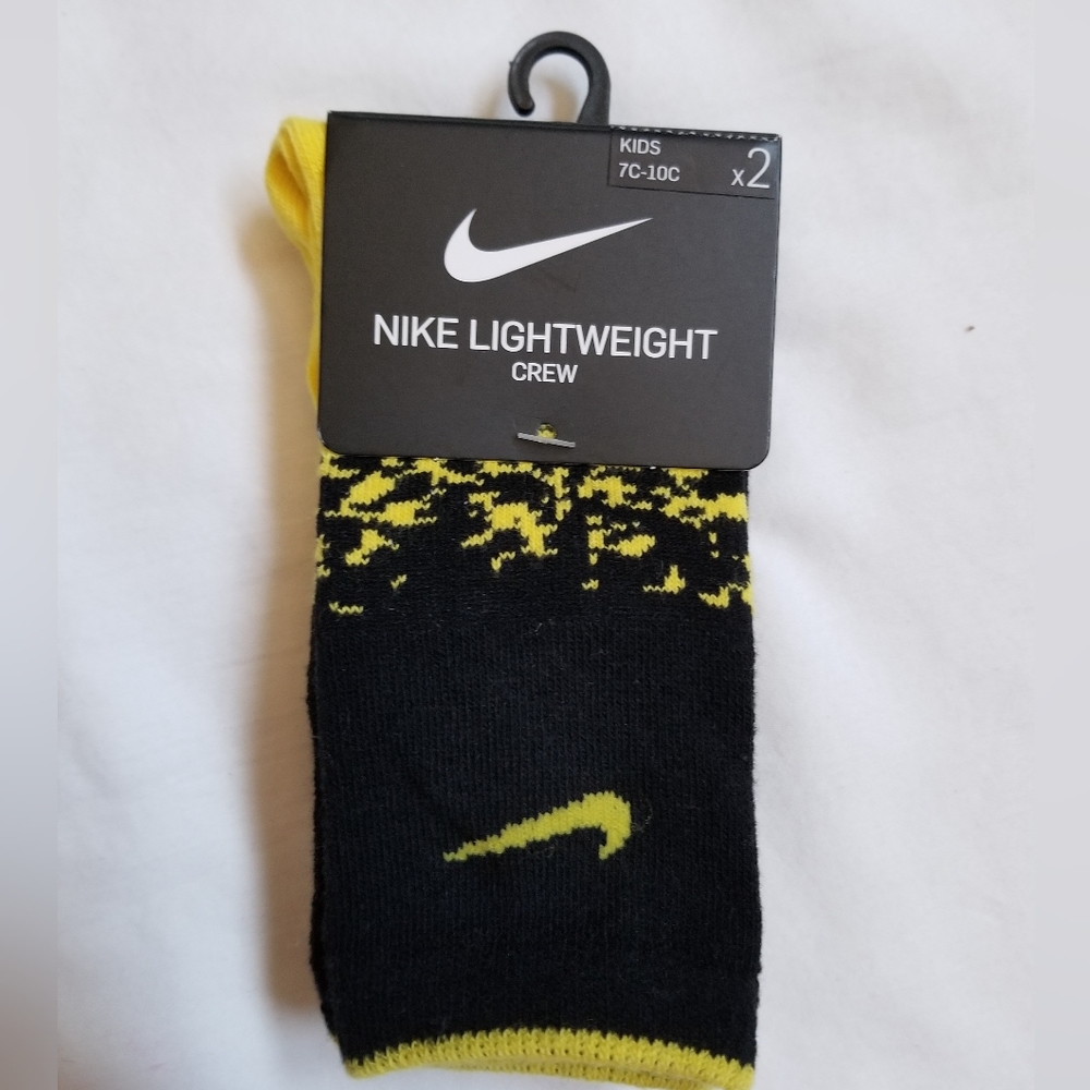 Nike Lightweight Crew Kids 2pk Socks  RN0458 Shoe Size 7C-10C
